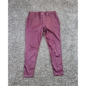 Faded Glory Womens XL 16-18 Skinny Jeggings Maroon Stretchy Pants